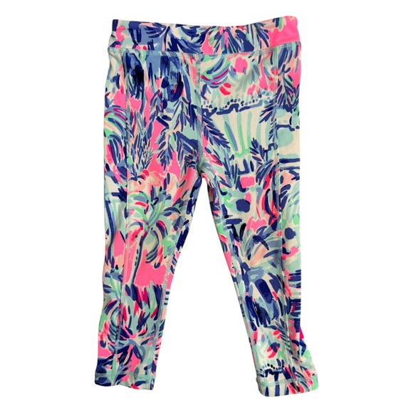 Lilly Pulitzer Luxletic Girls Pink Tee & Tropical Print Leggings Set XS 2-3 - Picture 6 of 9